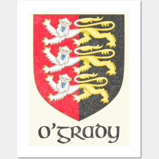 O'Grady / Faded Style Family Crest Design Posters and Art